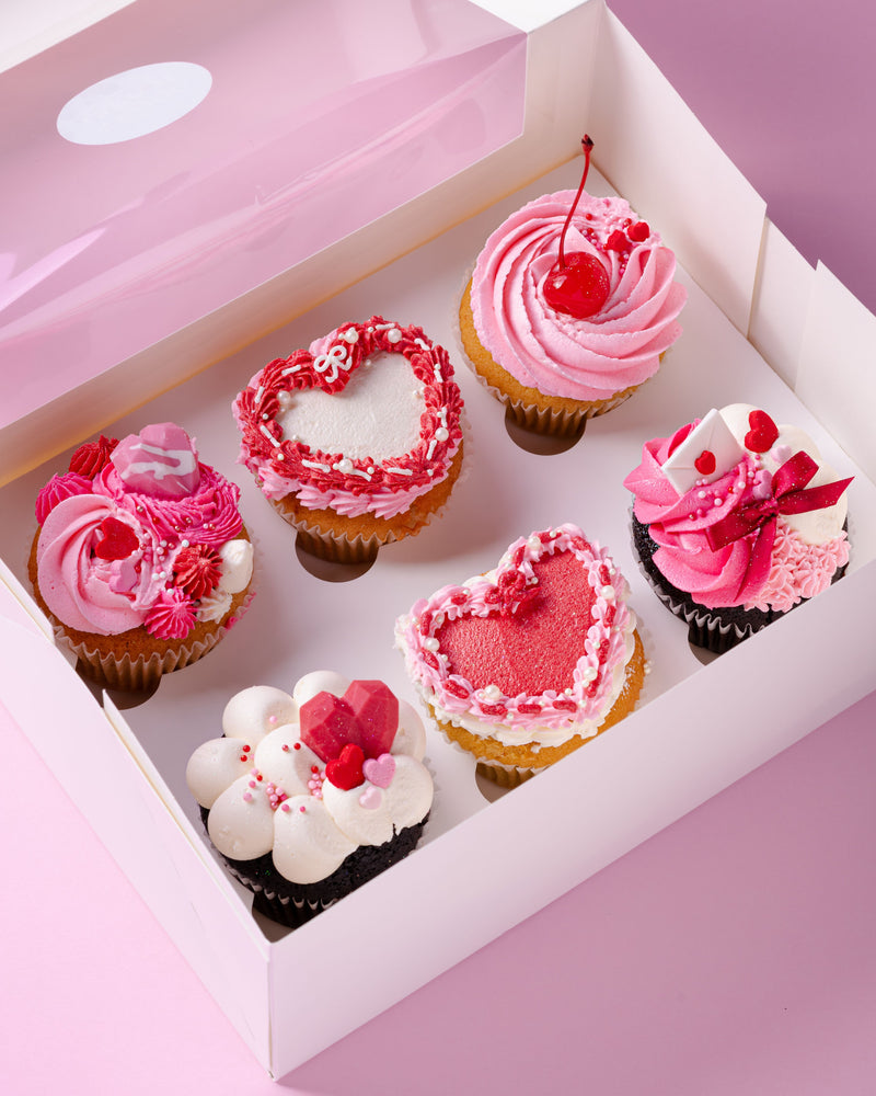 Love Letters Box of Cupcakes (box of 6) - Image 1