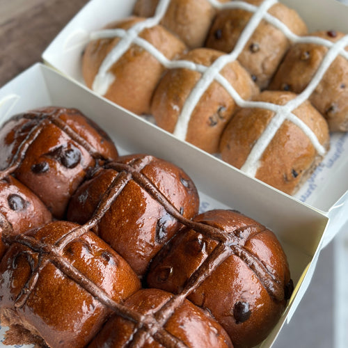 Double Chocolate Chip Hot Cross Buns