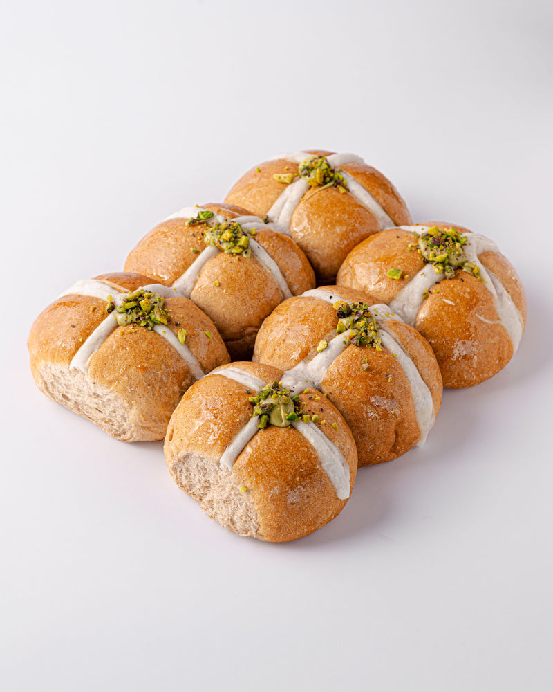 Pistachio filled Hot Cross Buns - Image 1