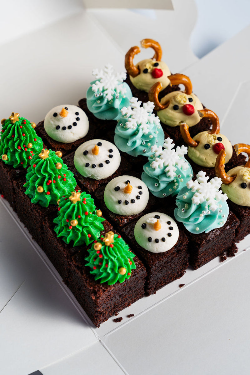 Gluten-free Mini Christmas Brownies Assortment Box Veganyumm