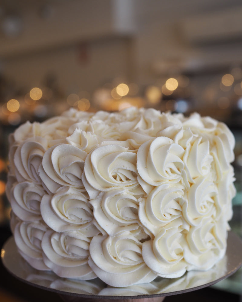 White Rosette Cake - Image 1