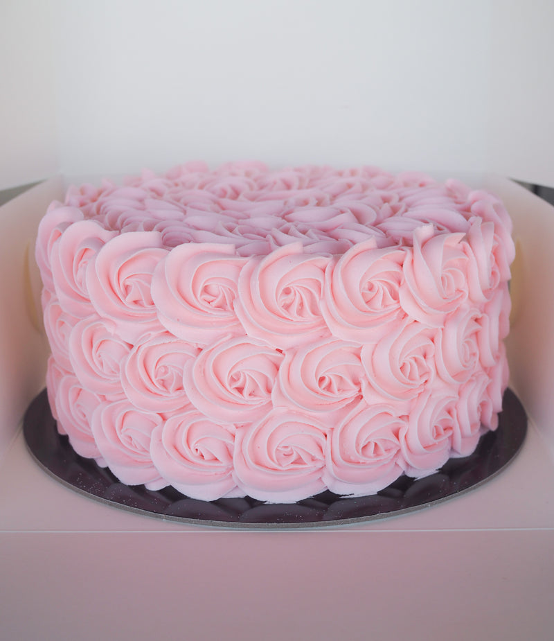 Pink Rosette Cake - Image 1